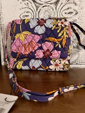 NWT Vera Bradley Quilted Floral Crossbody Bag in Purple and Pink